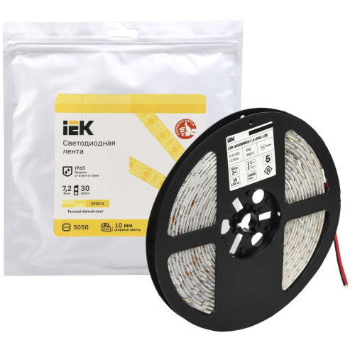 Лента светодиодная 5м LSR-5050WW30-7,2-IP65-12В IEK