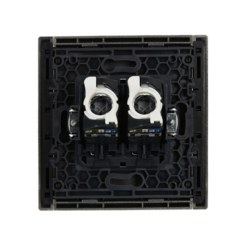 FORTE&PIANO Розетка компьютерная двойная RJ45 кат.5E FP533 сталь IEK