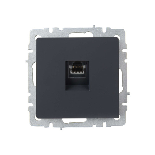 BRITE Розетка компьютерная RJ45 кат.5E РК10-БрГ графит IEK