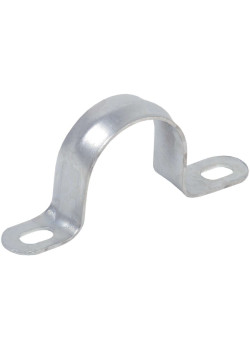 ELASTA Скоба металлическая двухлапковая d=25-26мм с крепежным отверстием 8х6 IEK