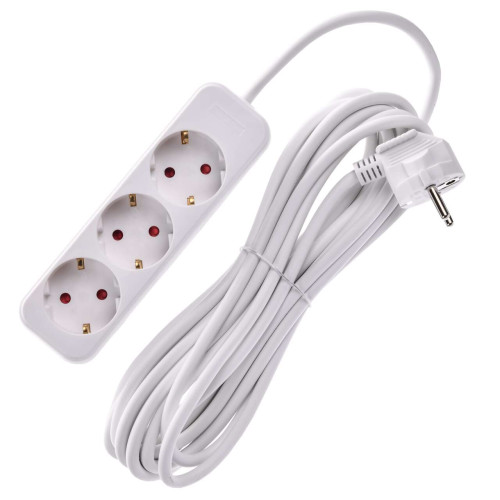 UMA Удлинитель У03 3 места 2P+PE 5м 3х1мм2 10А белый IEK