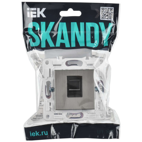 SKANDY Розетка компьютерная RJ45 кат.6 SK-K02N металл никель IEK