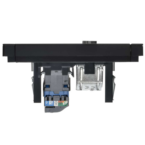 FORTE&PIANO Розетка двойная TV+RJ45 кат.6 FP137M металл черный IEK