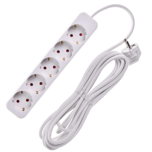 UMA Удлинитель У05 5 мест 2P+PE 5м 3х1мм2 10А белый IEK