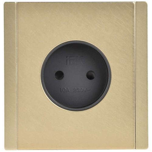 FORTE&PIANO Розетка 1-местная без заземления с защитными шторками винтовое крепление 10А FP617M металл шампань IEK