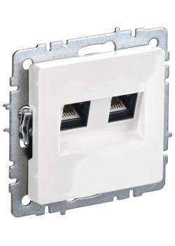 BRITE Розетка двойная RJ11+RJ45 кат.5E РК/Т12-БрБ белый IEK