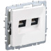 BRITE Розетка двойная RJ11+RJ45 кат.5E РК/Т12-БрБ белый IEK