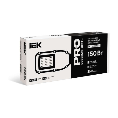 Светильник светодиодный консольный ДКУ 1002-150Д 5000К IP65 серый IEK Светильник светодиодный консольный ДКУ 1002-150Д 5000К IP65 серый IEK