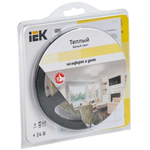 Лента светодиодная 5м LSR-2835WW60-6-IP20-24В IEK