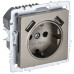 BRITE Розетка 1-местная с заземлением с защитными шторками 16А с USB A+A 5В 3,1А РЮш10-2-БрШ шампань IEK