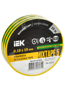 MIXTAPE 5 Изолента 0,18х19мм желто-зеленая 20м IEK