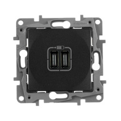 ETIKA Розетка USB C+C 15Вт антрацит