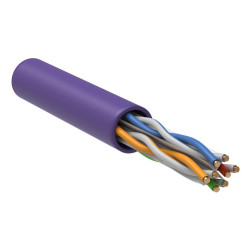 ITK Витая пара U/UTP кат.6 4х2х23AWG solid LSZH нг(А)-HF фиолетовый (305м)