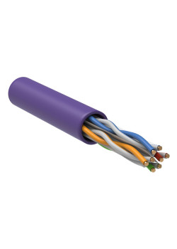 ITK Витая пара U/UTP кат.6 4х2х23AWG solid LSZH нг(А)-HF фиолетовый (305м)