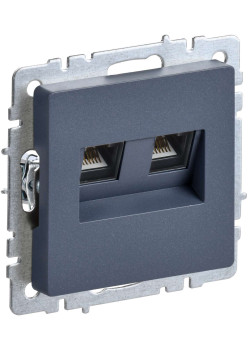 BRITE Розетка двойная RJ11+RJ45 кат.5E РК/Т12-БрМ маренго IEK