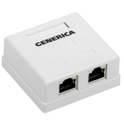 Розетка информационная настенная RJ45 кат.5E FTP 2 порта GENERICA