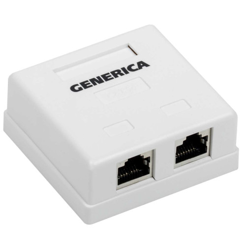 Розетка информационная настенная RJ45 кат.5E FTP 2 порта GENERICA