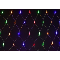 Гирлянда сеть 1,5х1,5м 160 светодиодов RGB IP20 прозрачный шнур 3м 230В контроллер 8 сцен IEK
