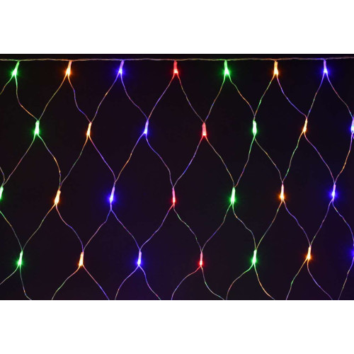 Гирлянда сеть 1,5х1,5м 160 светодиодов RGB IP20 прозрачный шнур 3м 230В контроллер 8 сцен IEK