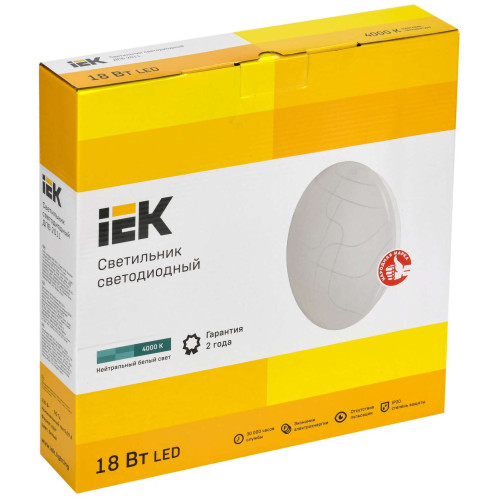 Светильник светодиодный ДПБ 2011 18Вт IP20 4000К круг белый IEK