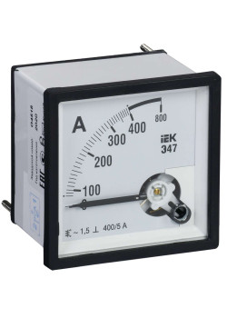 Амперметр аналоговый Э47 400/5А класс точности 1,5 96х96мм IEK