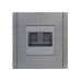 FORTE&PIANO Розетка компьютерная двойная RJ45 кат.6 FP534 сталь IEK