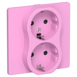 FLITE Розетка 2-местная с заземлением с защитными шторками безвинтовое крепление 16А РСш12-1-К-ФлПр пурпурный IEK