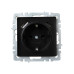 BRITE Розетка 1-местная с заземлением с защитными шторками 16А с USB A+C 18Вт РЮш11-1-БрЧ черный IEK