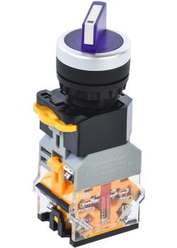 Переключатель D8-11XD2 на 2 положения 1NO+1NC с подсветкой синий IEK