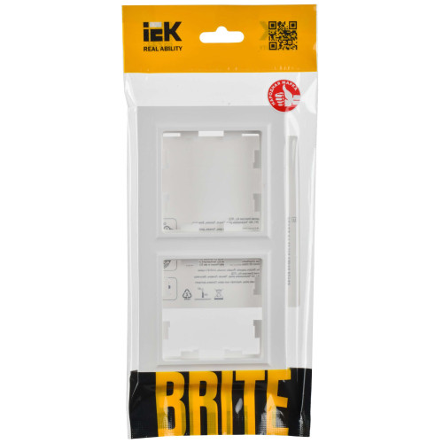 BRITE Рамка 2-местная РУ-2-БрАБ арктический белый IEK