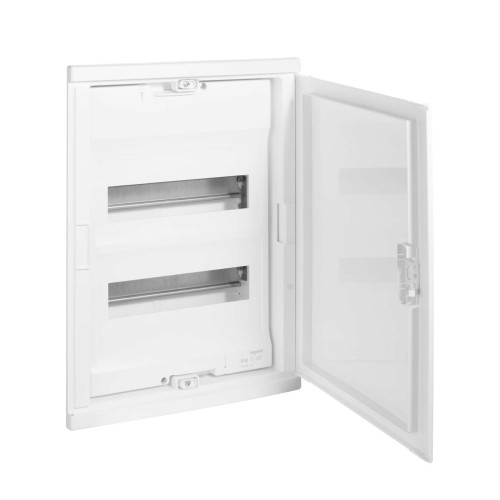 Щит встраиваемый Nedbox - со скругленной дверью белой RAL 9010 - 2 рейки - 24+4 модуля Щит встраиваемый Nedbox - со скругленной дверью белой RAL 9010 - 2 рейки - 24+4 модуля
