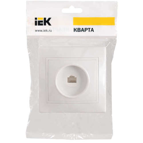 KVARTA Розетка 1-местная компьютерная RJ45 кат.5е РК10-КБ белый IEK