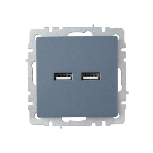 BRITE Розетка USB A+A 5В 3,1А РЮ10-1-БрМ маренго IEK