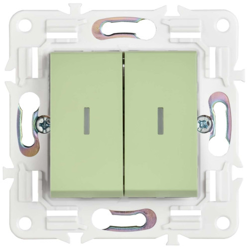 SKANDY Выключатель 2-клавишный с индикацией 10А SK-V09G мятный IEK