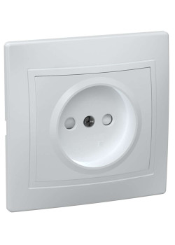 KVARTA Розетка 1-местная без заземления с защитными шторками 10А РСш10-2-КБ белый IEK