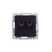 BRITE Розетка двойная RJ11+RJ45 кат.5E РК/Т12-БрЧ черный IEK