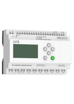 ПЛК 430 Модуль ЦПУ 4 DI 12 UI (0-10 В/DI) 8 RO 2 AO (1 шт 0-10 В и 1 шт 0-20 мА) 24В DC с Ethernet портом с экраном ONI