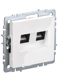 BRITE Розетка компьютерная двойная кат.5E RJ45 РК10-2-БрБ белый IEK