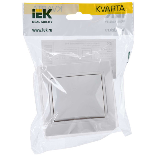 KVARTA Выключатель 1-клавишный 10А IP44 ВС10-1-0-КБ-44 белый IEK