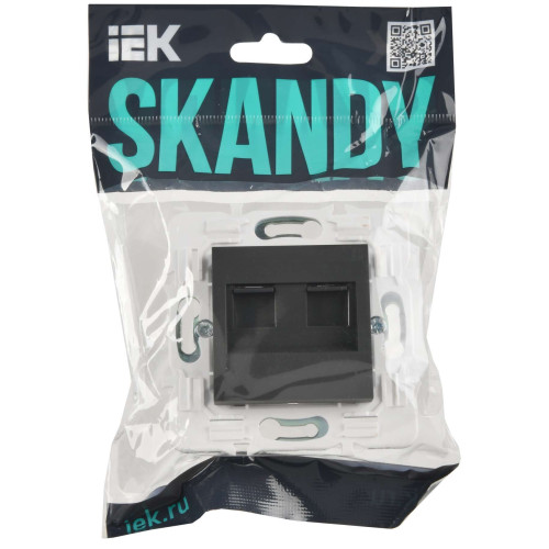 SKANDY Розетка компьютерная двойная RJ45 кат.6 SK-K04G графит IEK