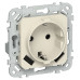 FLITE Розетка 1-местная с заземлением с защитными шторками 16А с USB A+A 3,1А безвинтовое крепление РСЮша11-1-ФлСл сливочный IEK