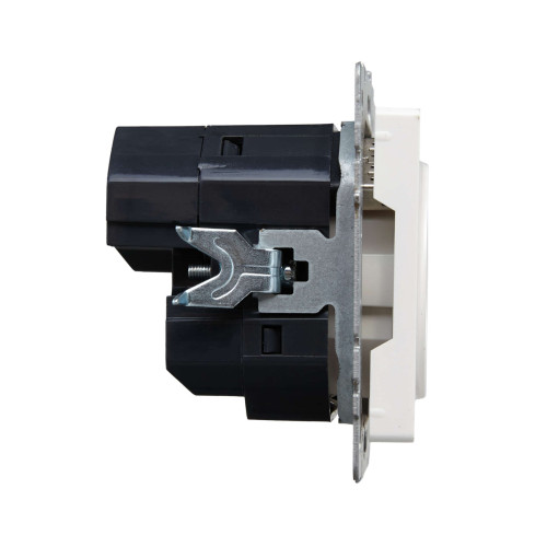 BRITE Розетка 1-местная с заземлением с защитными шторками 16А с USB A+A 5В 2,1А РЮш10-1-БрЖ жемчуг IEK