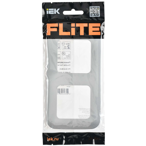 FLITE Рамка 2-местная РУ-2-А-ФлА алюминий IEK