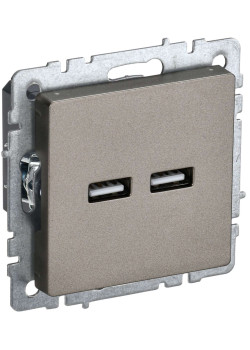 BRITE Розетка USB A+A 5В 3,1А РЮ10-1-БрШ шампань IEK