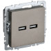 BRITE Розетка USB A+A 5В 3,1А РЮ10-1-БрШ шампань IEK