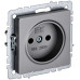 BRITE Розетка 1-местная без заземления без защитных шторок 10А РС10-1-0-БрС сталь IEK
