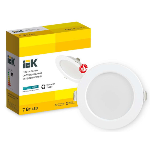 Светильник светодиодный ДВО 1611 белый круг 7Вт 4000К IP20 IEK
