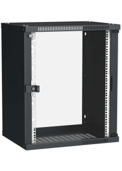 ITK Шкаф настенный LINEA WE 15U 600х450мм дверь стекло черный