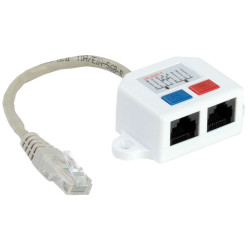 ITK Разветвитель (Y-адаптер) кат.5E 1RJ45-2xRJ45, белый