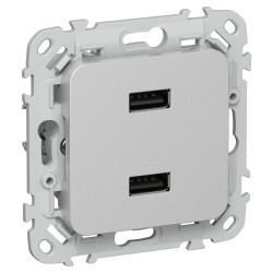 FLITE Розетка USB A+A 3,1А РЮ-2-ФлА алюминий IEK